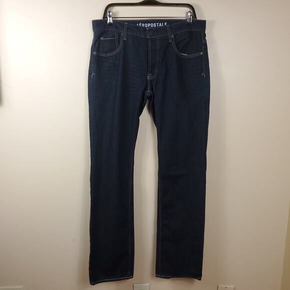 Aeropostale Dark Wash Straight-Leg Jeans Size 33x34 - Picture 1 of 10